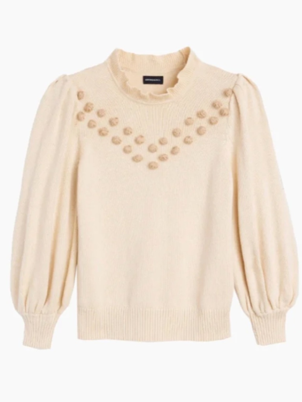 NWT Summersalt Dune Year-Round Balloon Sleeve Pompom Sweater Large